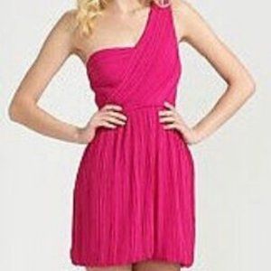 Theory Taliana Rubellite One Shoulder Dress Size 12 Msrp $415.00